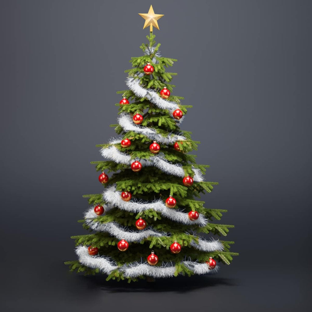 25 ft Long Roll Silver & White Tinsel Twist Garland, Shiny Metallic Foil Decorations for Halloween, Parade Floats, Christmas Eve, New Year Parties (4" x 25' roll, Silver & White)