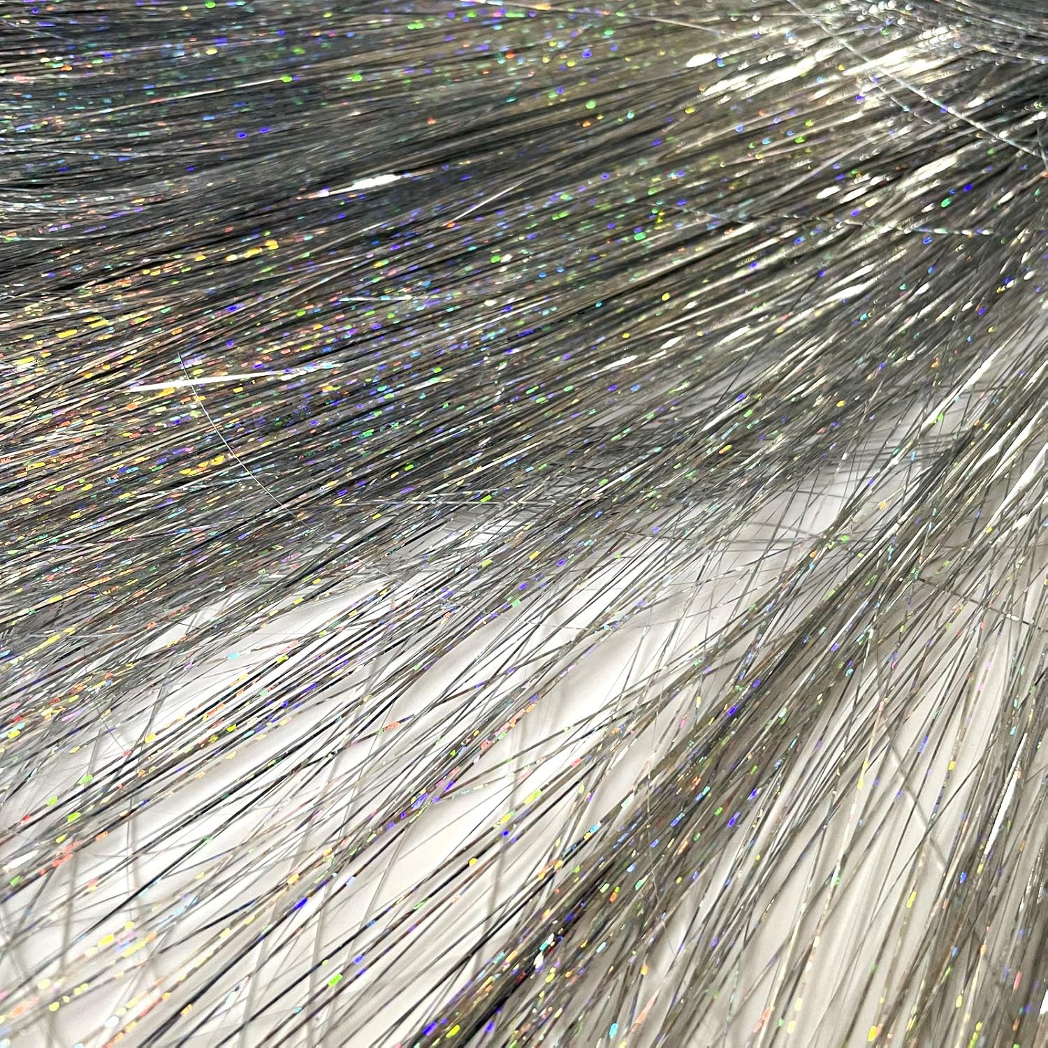 Icicle Tinsel Garland Iridescent Tinsel Strands Foil Fringe Icicles for Chrismtas Tree Holiday Decoration Party Supplies (12000, Silver)
