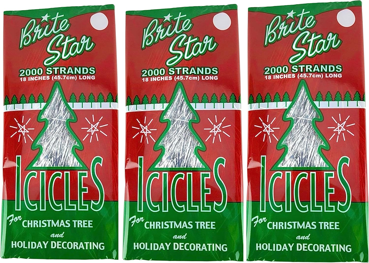 Brite Star Icicles for Christmas Tree (3 Pk)
