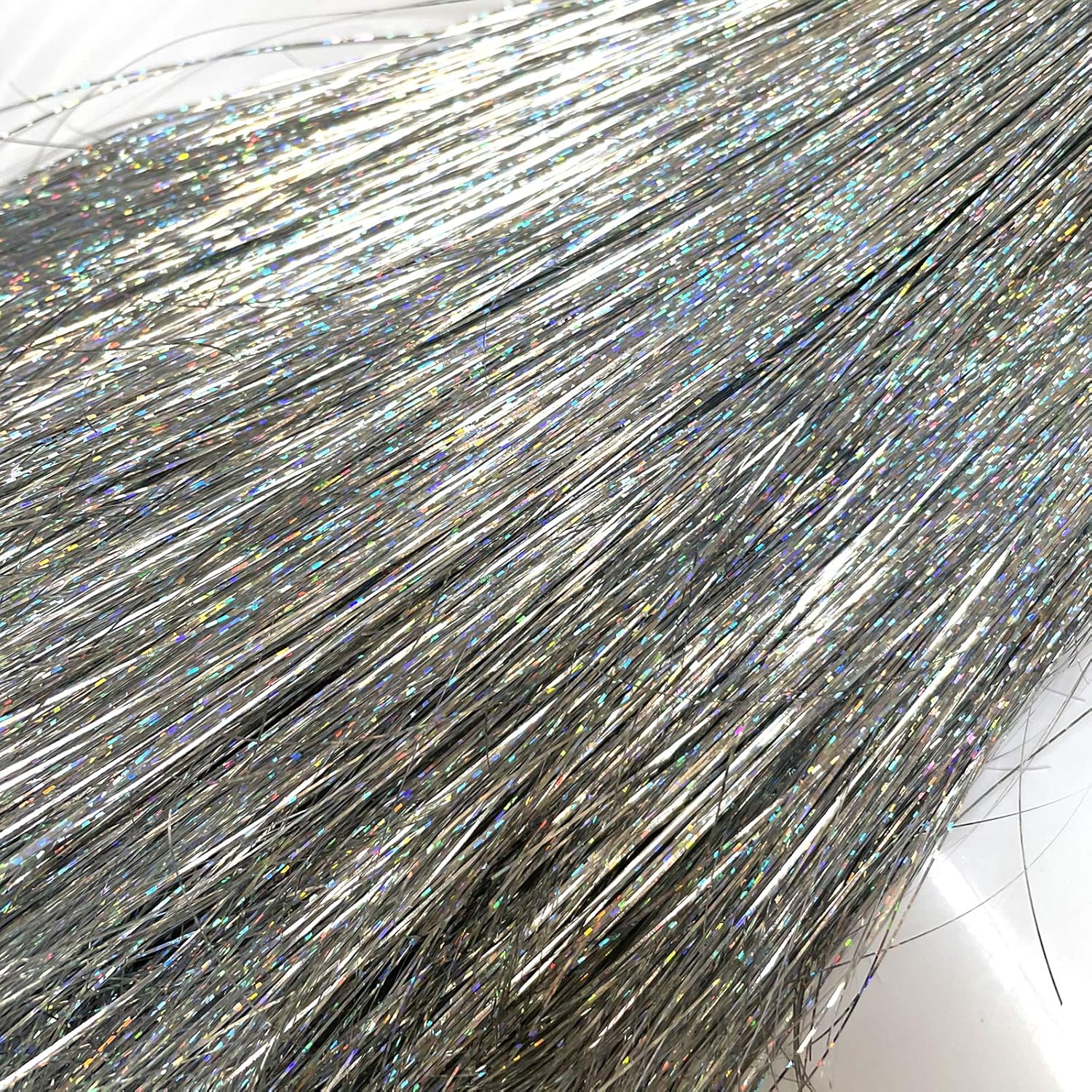 Icicle Tinsel Garland Iridescent Tinsel Strands Foil Fringe Icicles for Chrismtas Tree Holiday Decoration Party Supplies (12000, Silver)