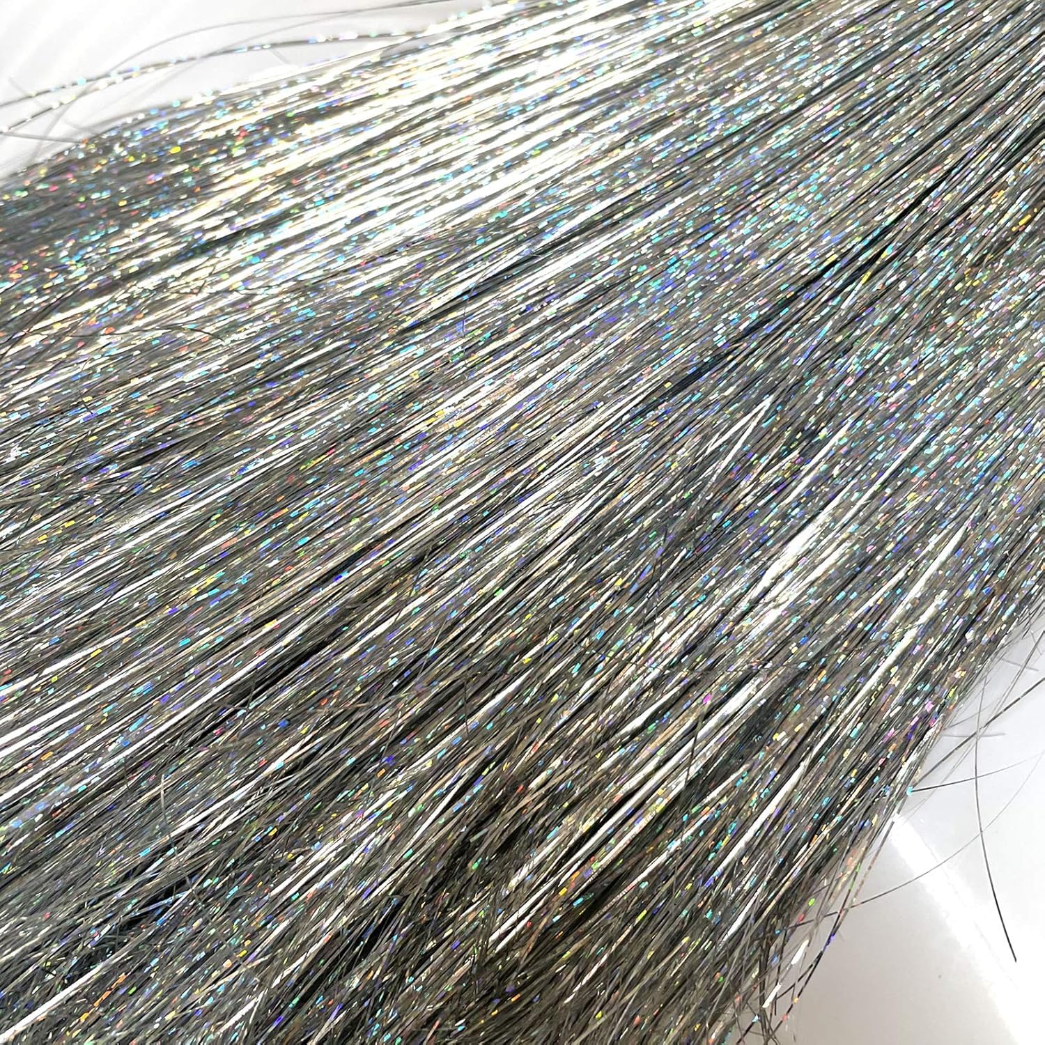 Icicle Tinsel Garland Iridescent Tinsel Strands Foil Fringe Icicles for Chrismtas Tree Holiday Decoration Party Supplies (12000, Silver)