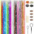 Hair Tinsel Kit (48 Inch,20 Colors,6000 strands), Tinsel Hair Extensions with Tools，Heat Resistant Fairy Hair Tinsel Kit for Women Girls Hair Accessories