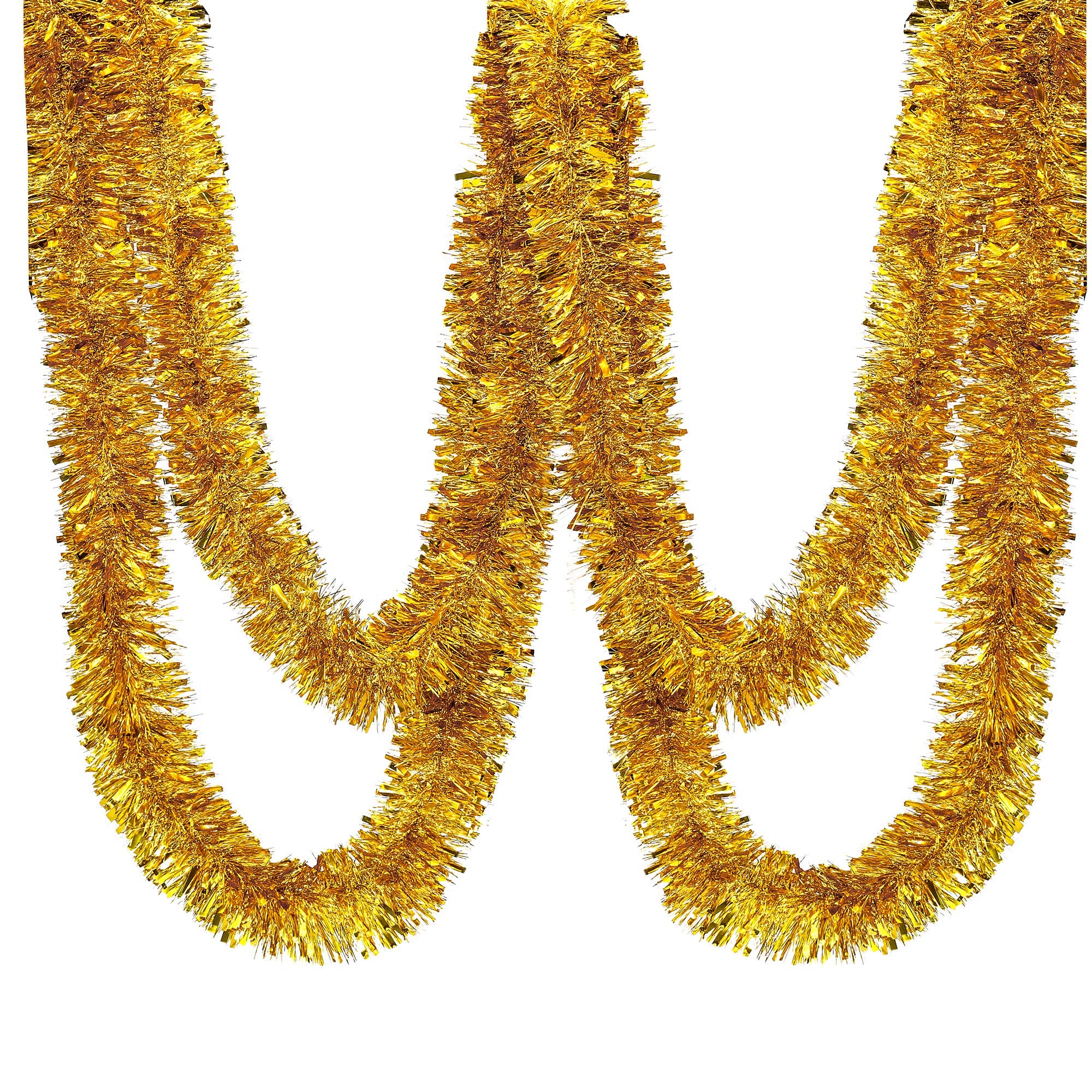 25 ft Long Roll Silver & White Tinsel Twist Garland, Shiny Metallic Foil Decorations for Halloween, Parade Floats, Christmas Eve, New Year Parties (4" x 25' roll, Silver & White)